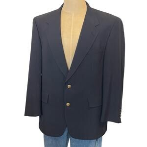Hart Schaffner & Marx Navy Blazer wool Coat Jacket 42S
